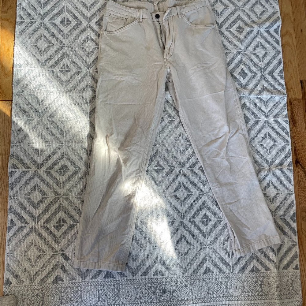 Buck Mason Mens super soft white jeans